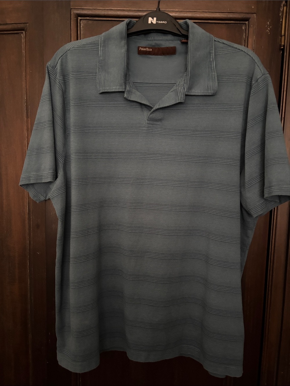 Perry Ellis Men's Short-Sleeve Polo Shirt in Slate Blue XL